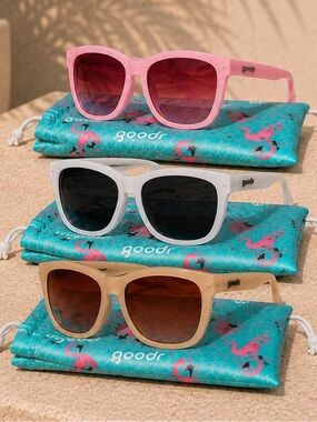 goodr Unisex Sunglasses - Pink, White & Brown
